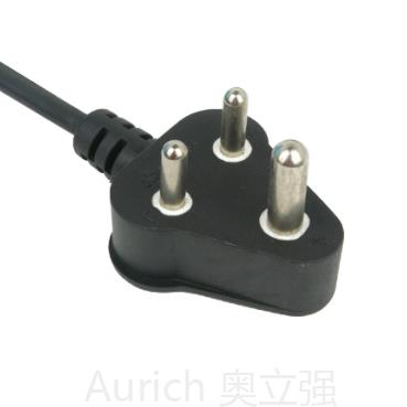 小南非插頭，三芯插頭電源線，南非電源線廠家